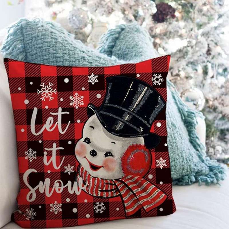 Christmas Pillow Covers 18X18 Set of 4 for Christmas Decorations, Farmhouse Decor Throw Pillows Case