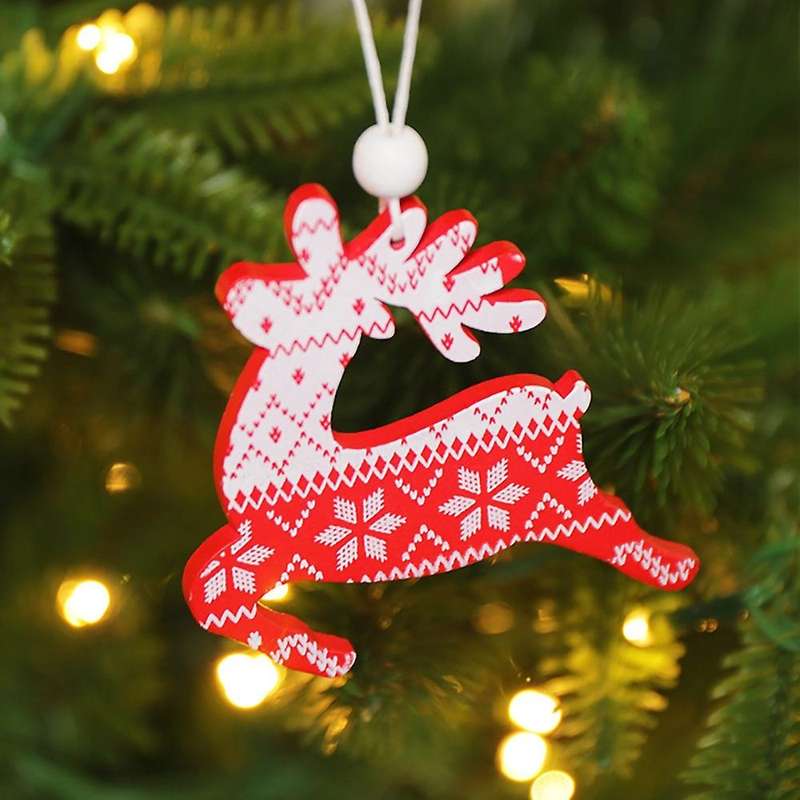 Christmas Pendant, Wooden Angel Pattern Ornaments Christmas Tree Home Holiday Decoration, A