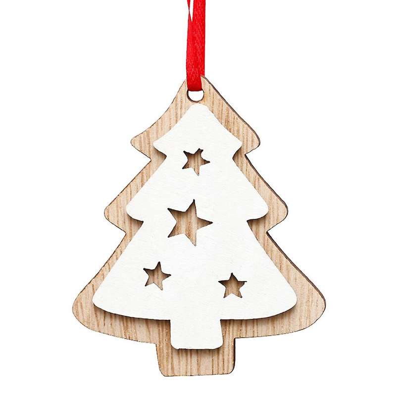 Christmas Pendant, Wooden Christmas Tree Pattern Ornaments Christmas Tree Home Holiday Decoration