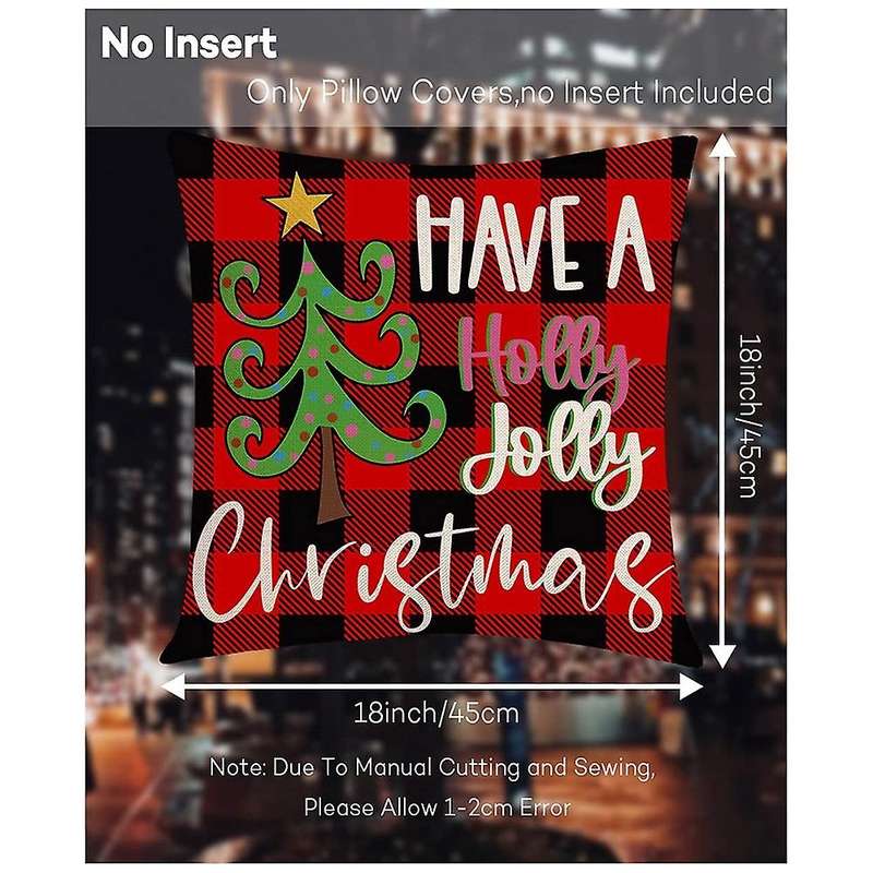 Christmas Pillow Covers 18X18 Set of 4, Christmas Decorative Throw Pillows for Couch Sofa Chairs Sea