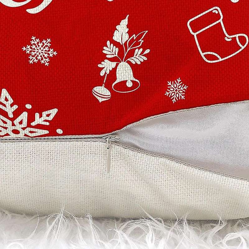 Christmas Pillow Covers 18X18 Set of 4, Christmas Holiday Throw Cushion Couch Cases for Home Decorat