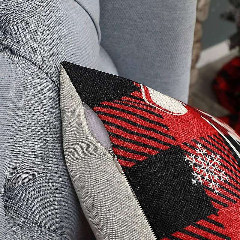Christmas Pillow Covers 18X18 Set of 4, Holiday Throw Decor Cushion Couch Cases for Home Decorations