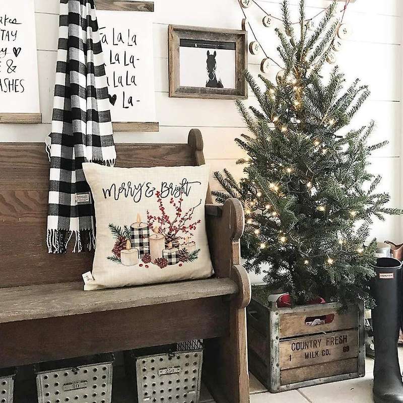 Christmas Pillow Covers,throw Pillows Decor for Home, Xmas Decorations Cushion Cases for Sofa Couch