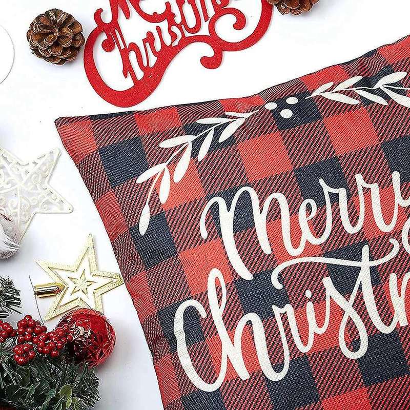 Christmas Pillow Covers 18X18 Set of 4,Farmhouse Decor Xmas Decorations Pillows Case Cushion Case fo