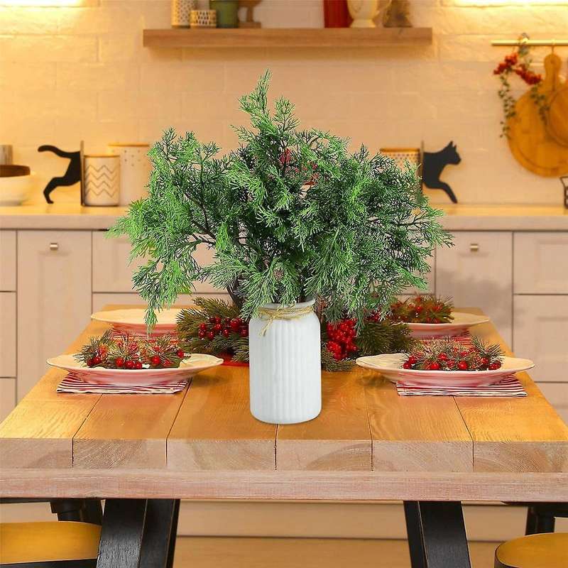 Christmas Pine Branches, 16.5 X 9 Inches Faux Branches Artificial Sprigs Picks (12 Pcs)