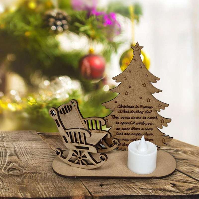 Christmas Remembrance Candle Ornament to Remember Loved Ones with LED Candle Lights Heaven Memory Ca