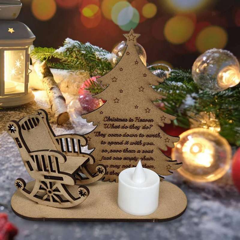 Christmas Remembrance Candle Ornament to Remember Loved Ones with LED Candle Lights Heaven Memory Ca