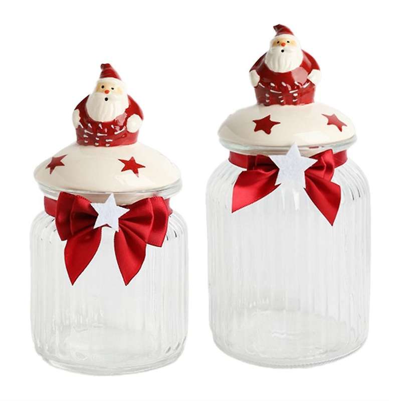 Christmas Sealed Jar Airtight Canister Kitchen Food Dried Fruit Tea Food Storage Bottle Candy Jar Or