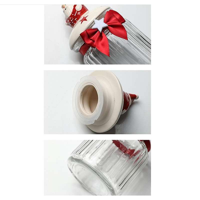 Christmas Sealed Jar Airtight Canister Kitchen Food Dried Fruit Tea Food Storage Bottle Candy Jar Or
