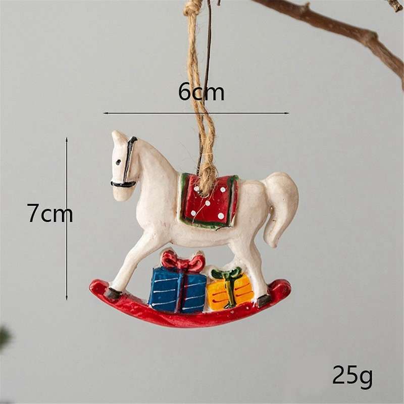 Christmas Resin Small Pendant Christmas Tree Pendant Ornaments Christmas Scene Layout Retro Handmade