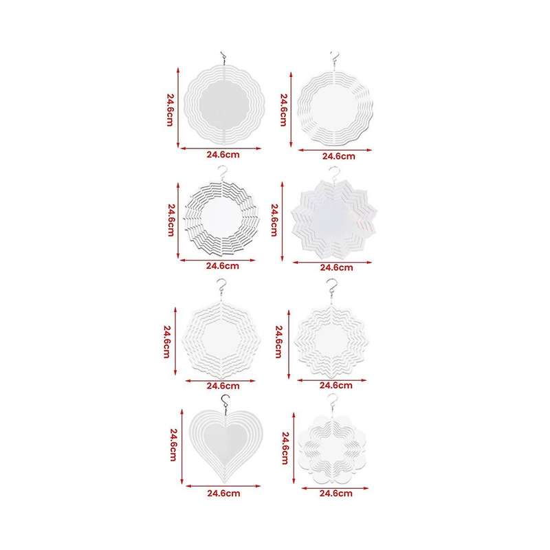 Christmas Series Wind Power White Coated Aluminum Plate Double-sided Printing Heat Transfer Wind Chi