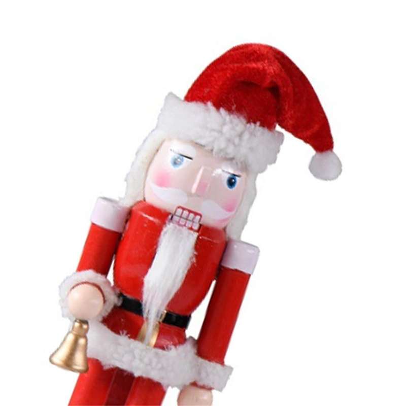 Christmas Santa Nutcracker Holiday Wood Nutcracker Santa Figure Home Decor Present Ornaments