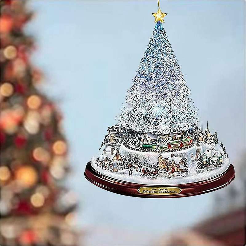 Christmas Stickers/xmas Tree Hanging Pendants Decorative Exquisites Home Farmhouse Party Decor