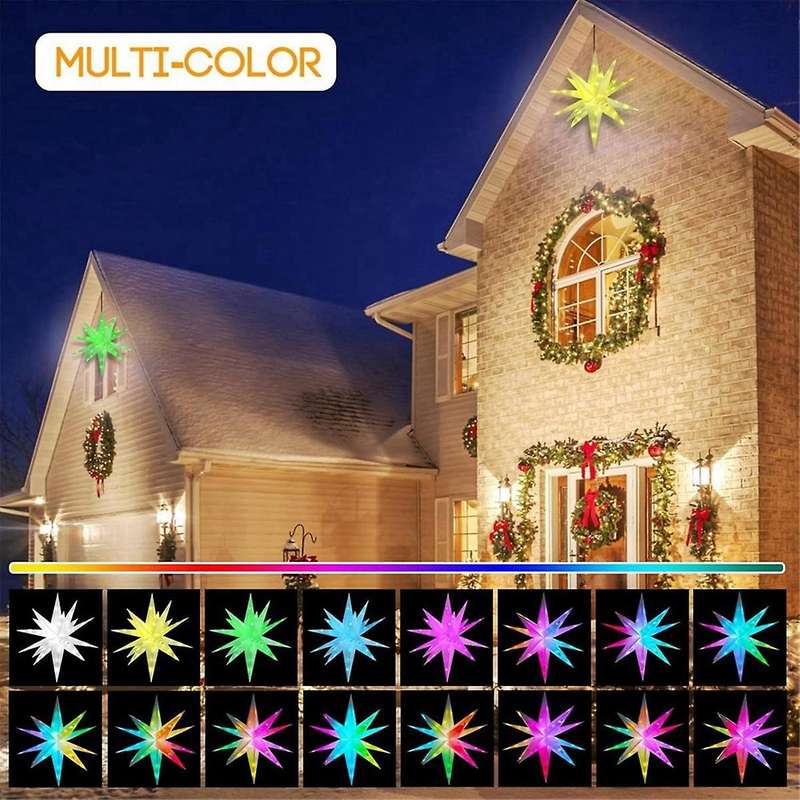 Christmas Star Tree Decor 3D Moravian Star Decor Bluetooth App Control Music Sync LED Christmas Ligh