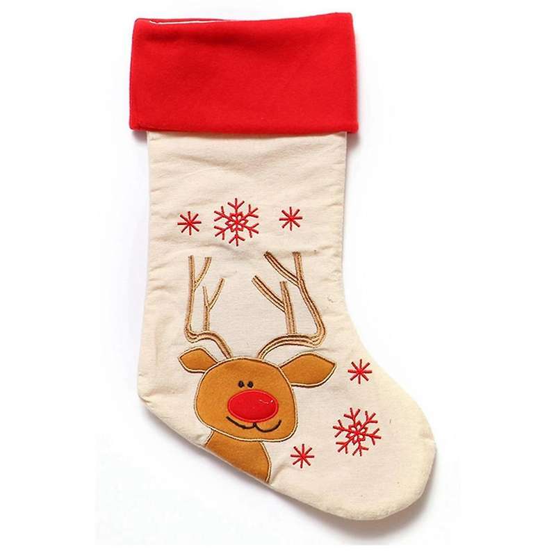 Christmas Stockings Santa, Classic Holiday Decoration and Gift Holder Candy Bag