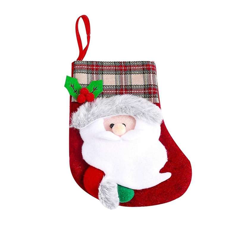 Christmas Stockings Candy Gift Bag 3D Santa - Socks Decoration