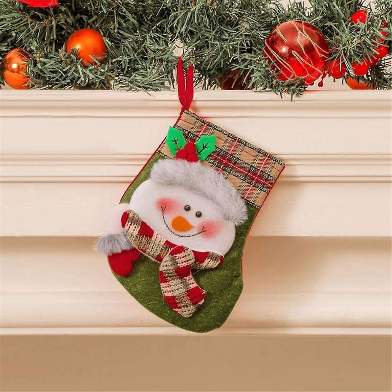 Christmas Stockings Candy Gift Bag 3D Santa - Socks Decoration