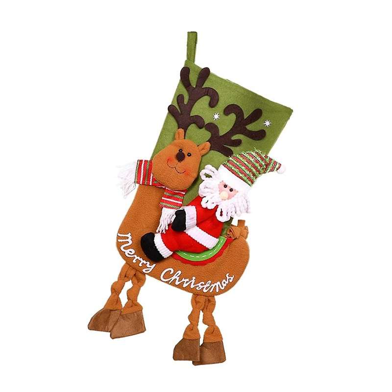 Christmas Stockings - Stocking Xams Tree Ornaments Kids-Gifts Bag Fireplace Hanging Family Decoratio