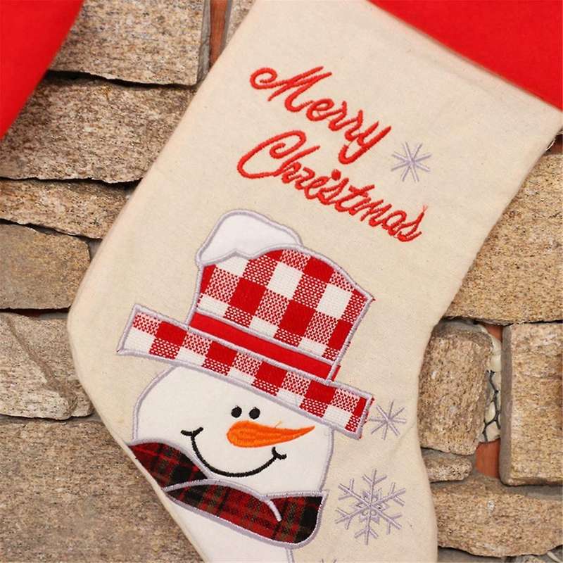 Christmas Stockings Reindeer, Classic Holiday Decoration and Gift Holder Candy Bag