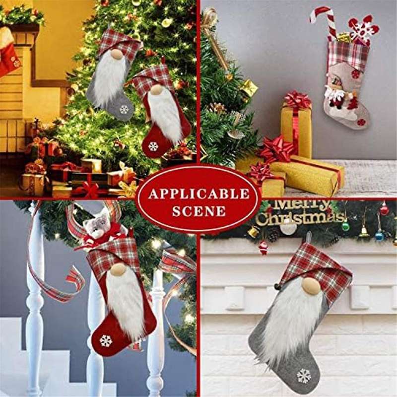 Christmas Stockings Set of 2, Knitted Christmas Stocking for Adults,Xmas Stockings Hanging Gift Bag