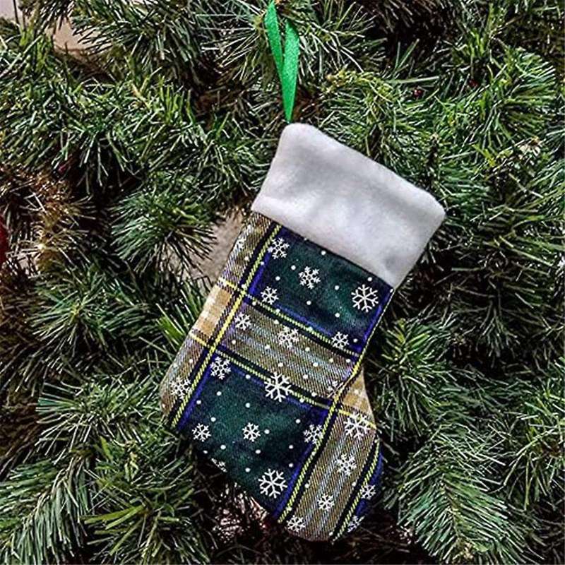 Christmas Stocking,Xmas Ornament- Snowflakes Printed Stand Hanger Kitchen Silverware Holder Knives P