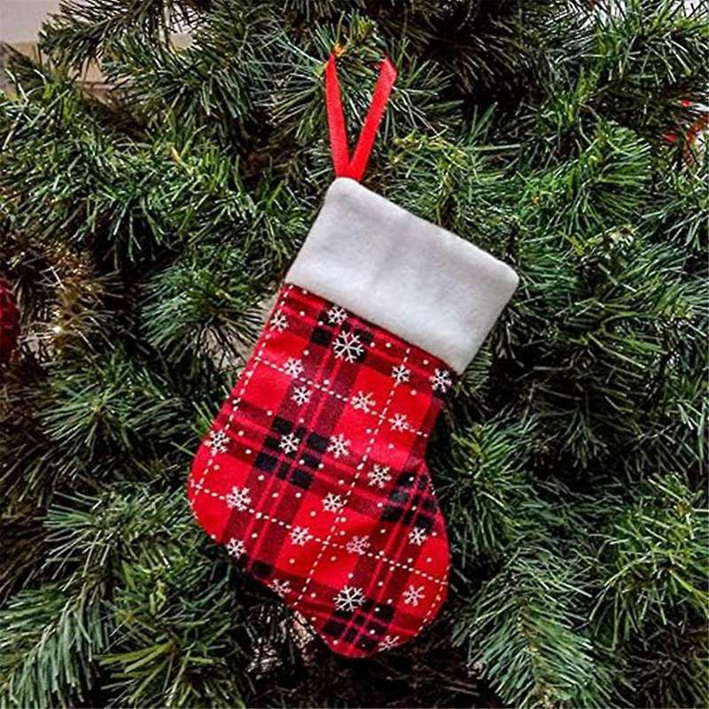 Christmas Stocking,Xmas Ornament- Snowflakes Printed Stand Hanger Kitchen Silverware Holder Knives P