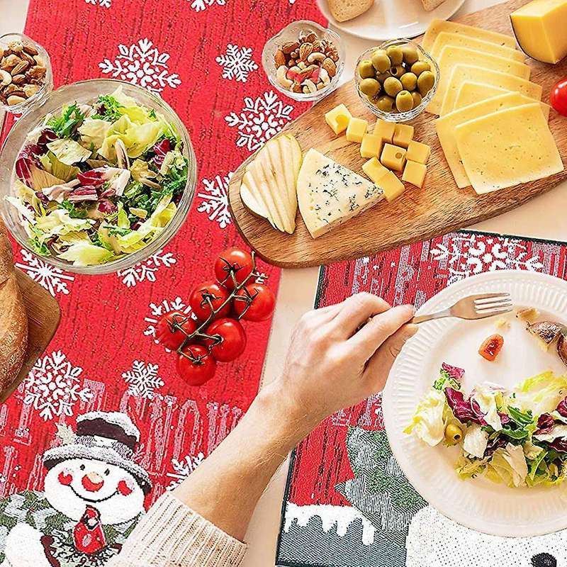Christmas Table Runner 13X72 Inches Christmas Tree Farmhouse Holiday Party Dresser Cupboard Dining T