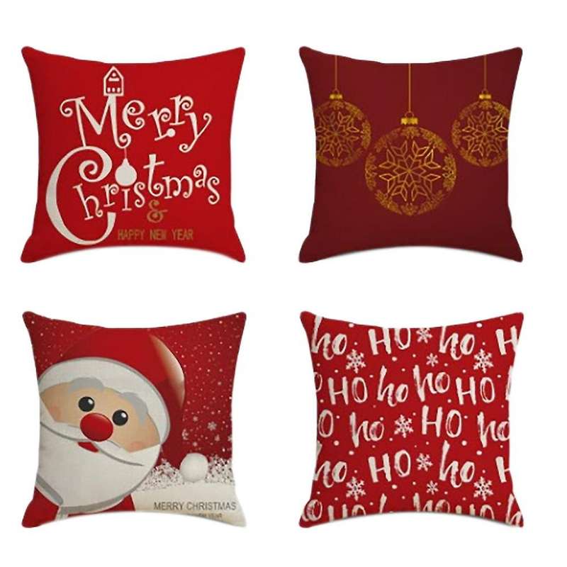 Christmas Storefront Square Pillowcase Home Decor Linen Pillow Cases Cushion Covers for Pattern Gif