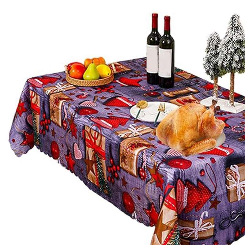 Christmas Table Cloth,rectangular Xmas Tablecloth,christmas Printed Polyester Tablecloth for Christ