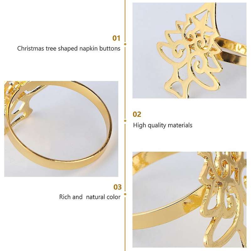 Christmas Tree Napkin Rings Napkin Buckle Table Christmas Decorations Napkin Holders for Cloth Napki