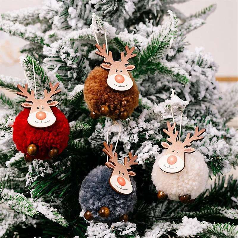 Christmas Tree Pendant Wood -hanging Pendant Xmas Reindeer Ornaments Christmas -decor Christmas Tre