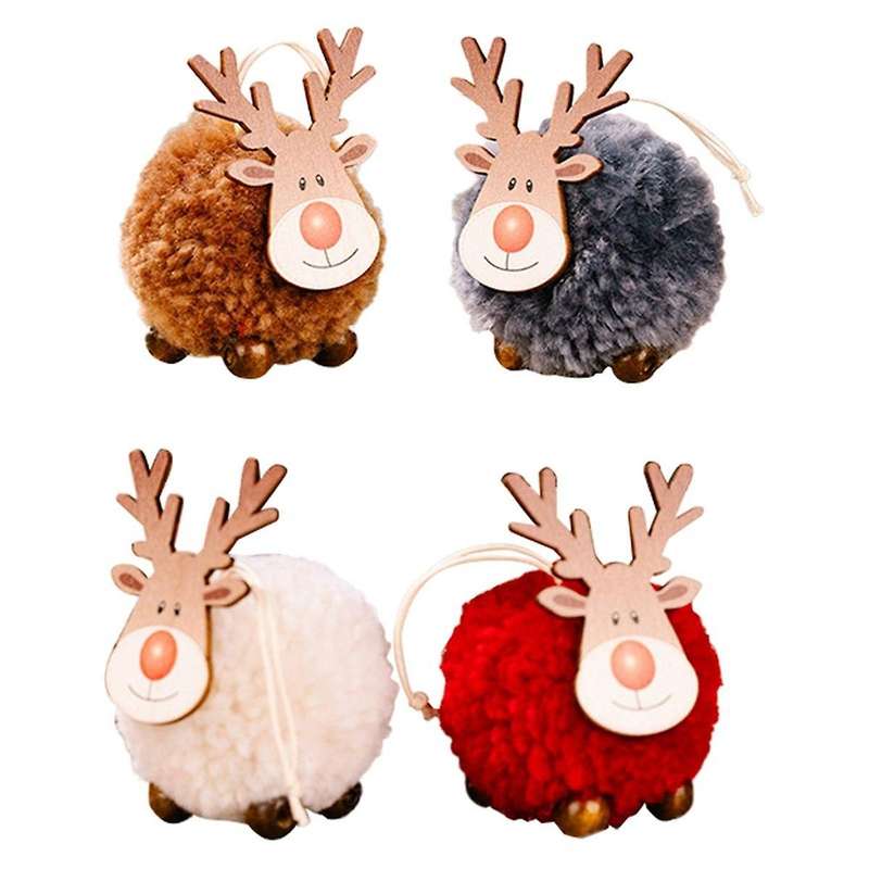 Christmas Tree Pendant Wood -hanging Pendant Xmas Reindeer Ornaments Christmas -decor Christmas Tre