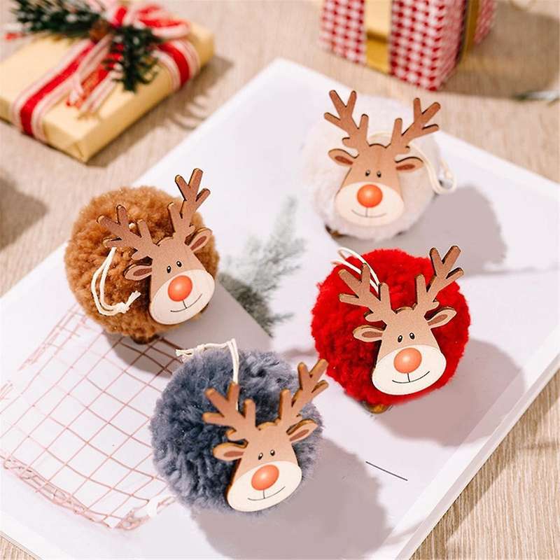 Christmas Tree Pendant Wood -hanging Pendant Xmas Reindeer Ornaments Christmas -decor Christmas Tre