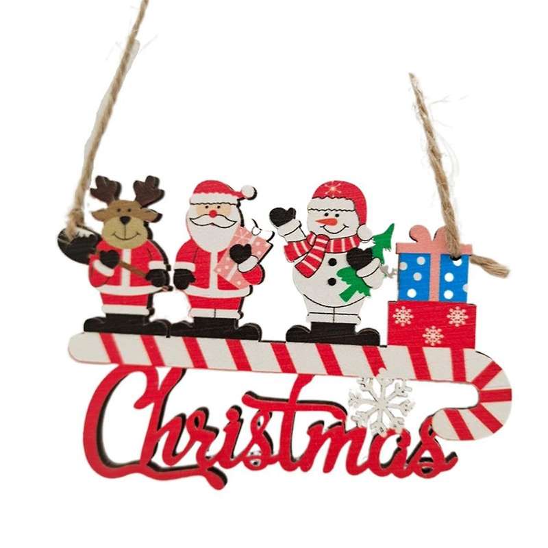 Christmas Welcome Sign for Front Door -Colored Letters Wooden Wall Hanging Sign Christmas Tree Door