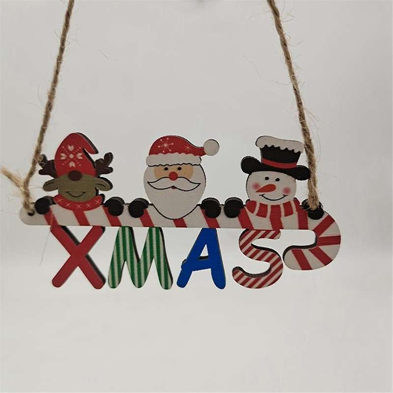 Christmas Welcome Sign for Front Door -Colored Letters Wooden Wall Hanging Sign Christmas Tree Door
