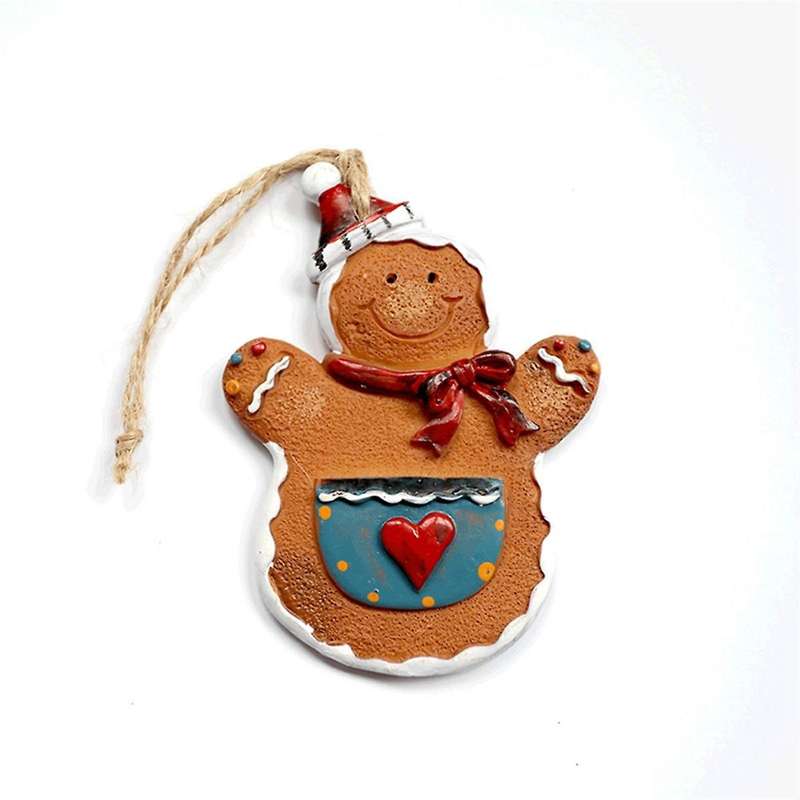 Christmas Tree-Hanging Ornaments Gingerbread Man Pendant Christmas -Resin Decorative Small Ornaments