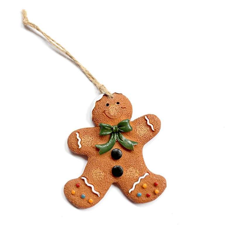 Christmas Tree-Hanging Ornaments Gingerbread Man Pendant Christmas -Resin Decorative Small Ornaments