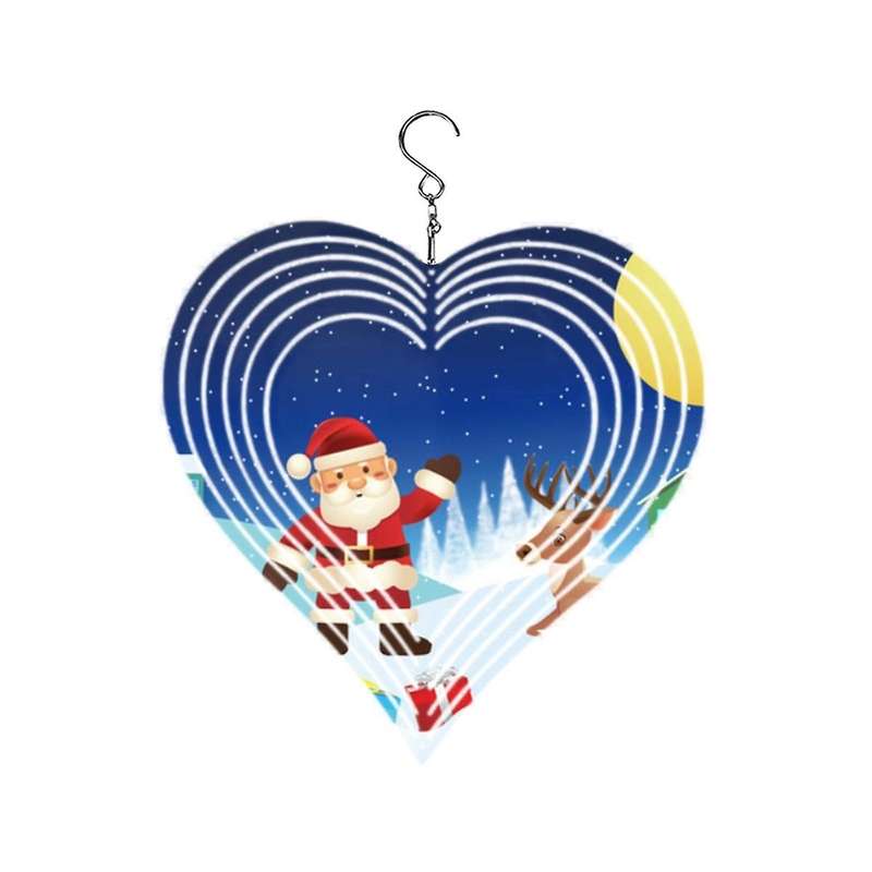 Christmas Wind Power White Coated Aluminum Plate Double-sided Printing Heat Transfer Wind Chime Tur