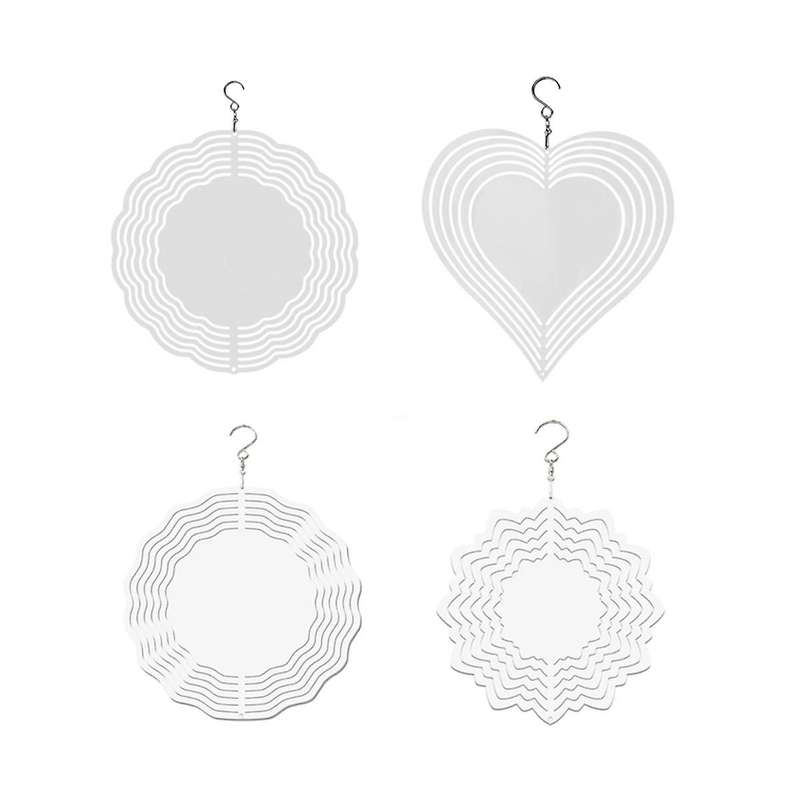 Christmas Wind Power White Coated Aluminum Plate Double-sided Printing Heat Transfer Wind Chime Tur