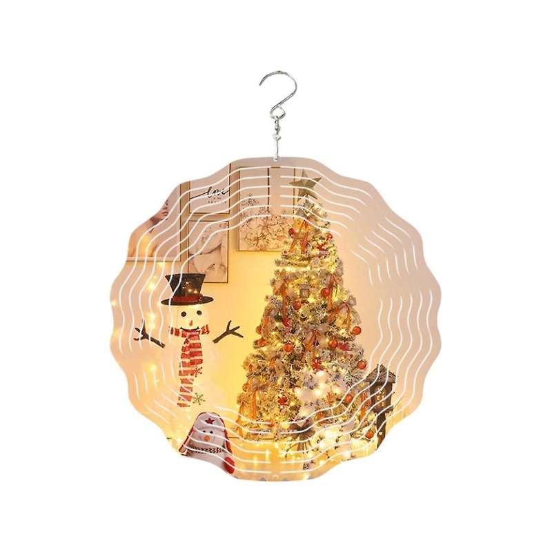 Christmas Wind Power White Coated Aluminum Plate Double-sided Printing Heat Transfer Wind Chime Tur