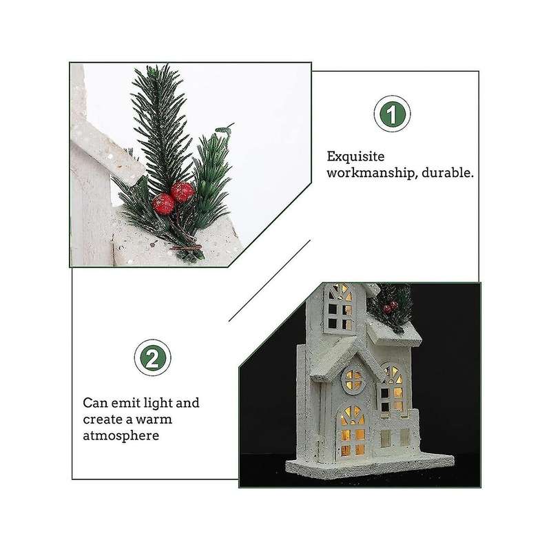 Christmas Wood Village Christmas Led Church Light House Snow Scene Xmas Decorations for Christmas De