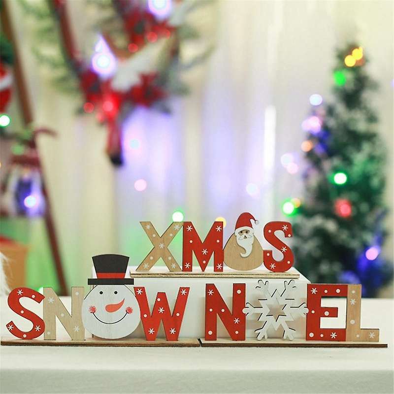 Christmas Wooden Letter Card Table Plaque Christmas -table Sign Wood Christmas Table Ornament