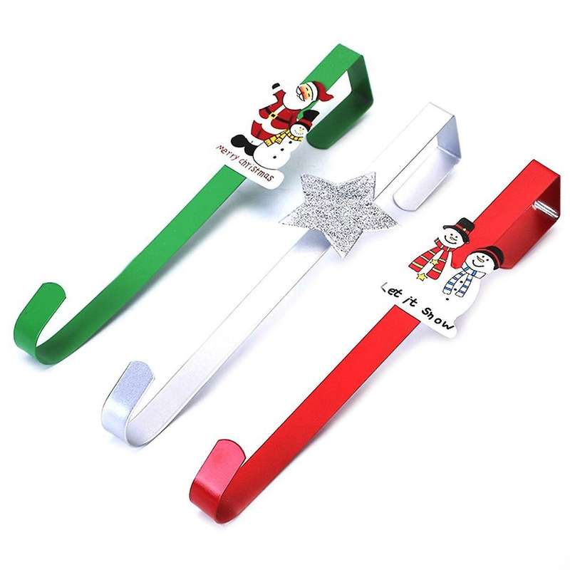 Christmas Wreath Hanger for Front Door, Metal Wreath Hook Hangers Christmas Wreath Hanging Hook Door