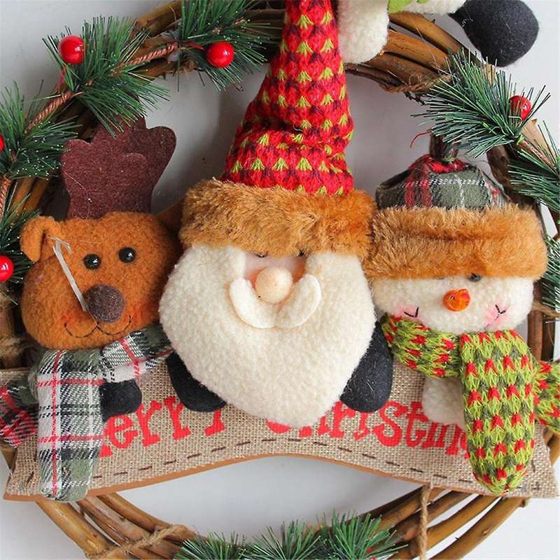 Christmas Wreath, Christmas Decorations for Front Door, Christmas Santa Wreath, Christmas Wreaths Si