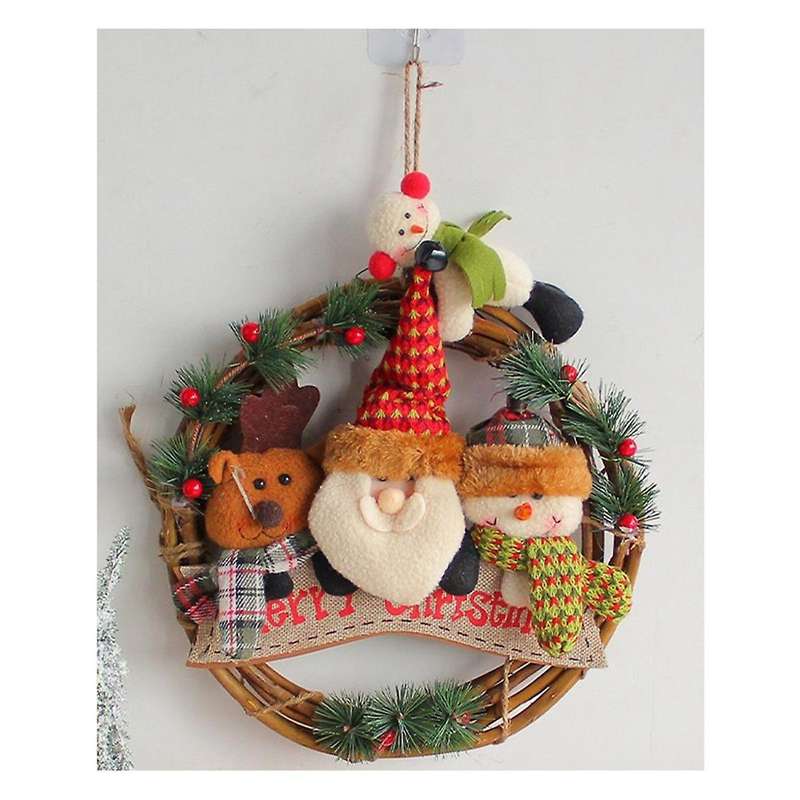 Christmas Wreath, Christmas Decorations for Front Door, Christmas Santa Wreath, Christmas Wreaths Si