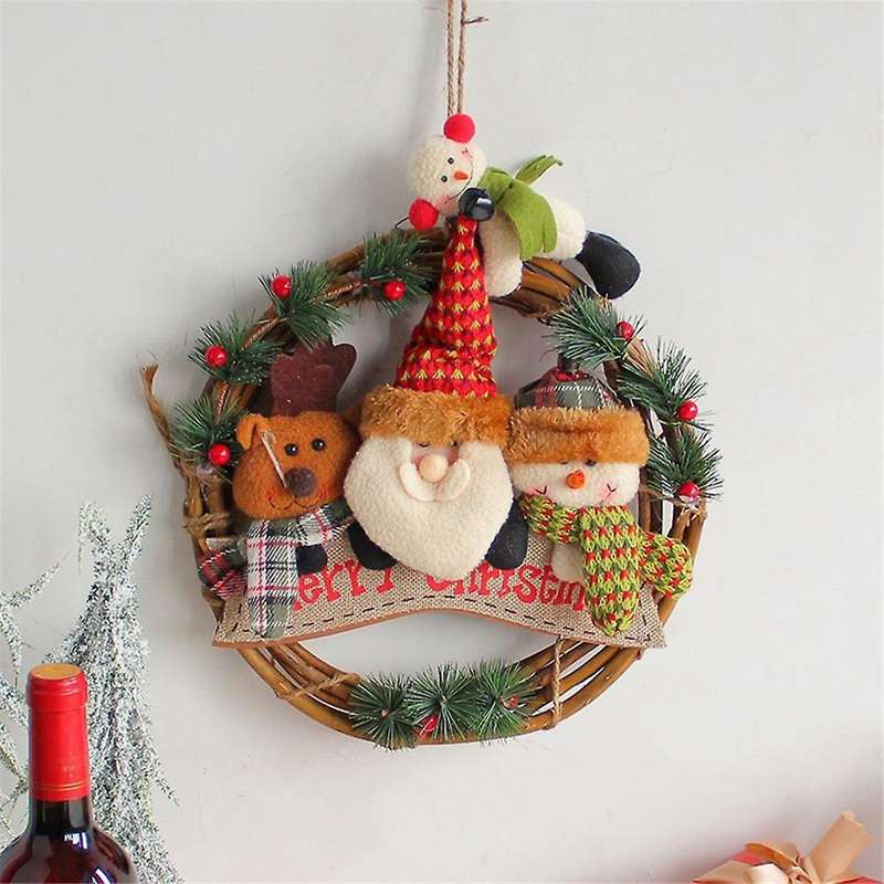 Christmas Wreath, Christmas Decorations for Front Door, Christmas Santa Wreath, Christmas Wreaths Si