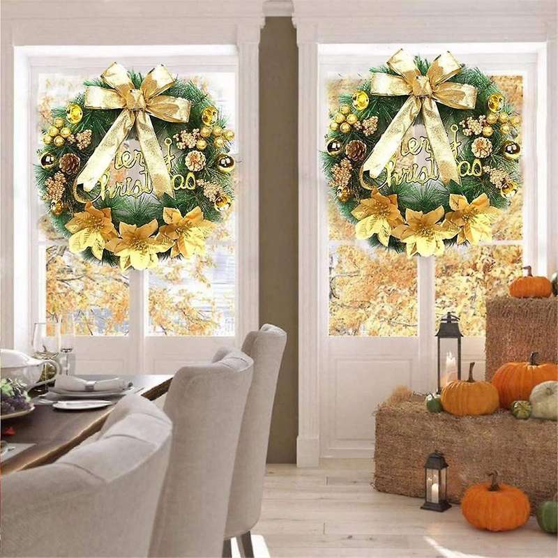 Christmas Wreaths for Front Door - Christmas Door Wreath Winter Artificial Christmas Garland Decorat