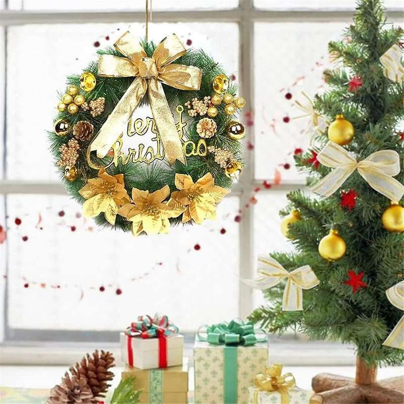 Christmas Wreaths for Front Door - Christmas Door Wreath Winter Artificial Christmas Garland Decorat