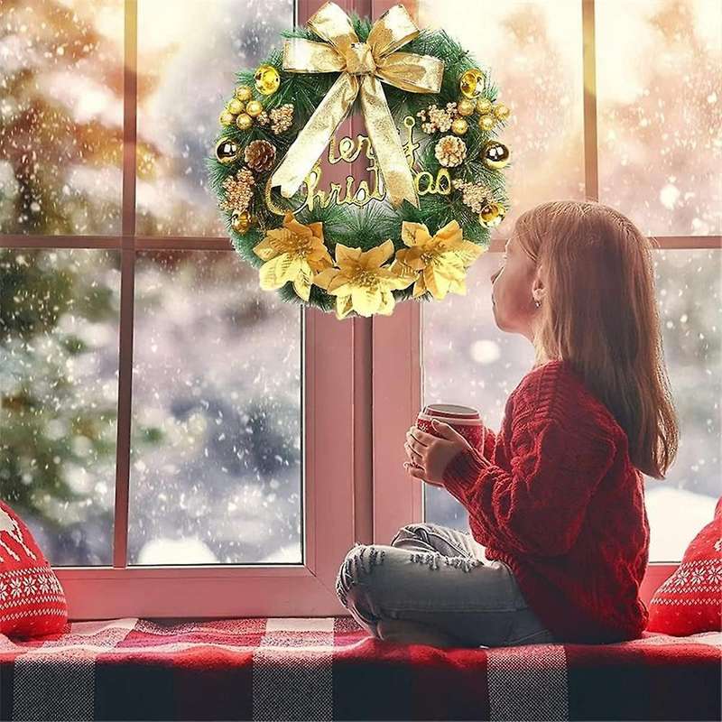 Christmas Wreaths for Front Door - Christmas Door Wreath Winter Artificial Christmas Garland Decorat
