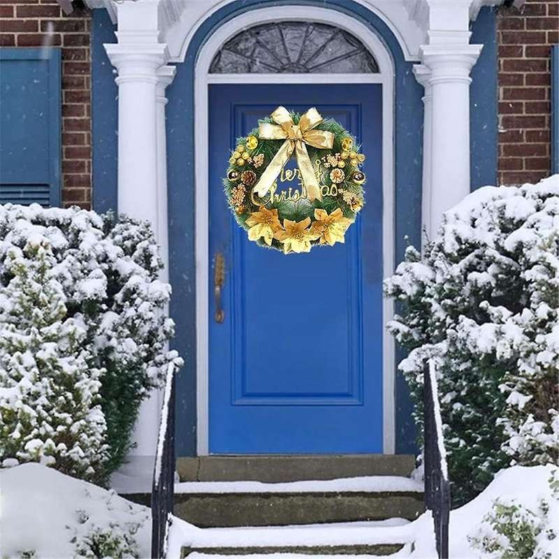 Christmas Wreaths for Front Door - Christmas Door Wreath Winter Artificial Christmas Garland Decorat